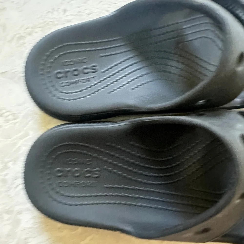 Crocs Classic Sandal Black Two Strap Slide Shoes Jibbitz Ready Size M4 W6